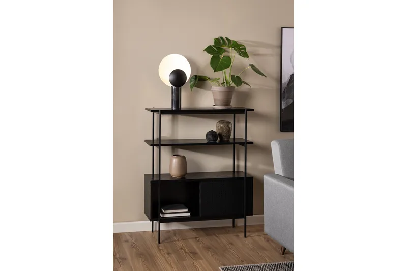 Kirjahylly Ricketts 113,8 cm - Musta - Säilytys - Hylly - Kirjahylly