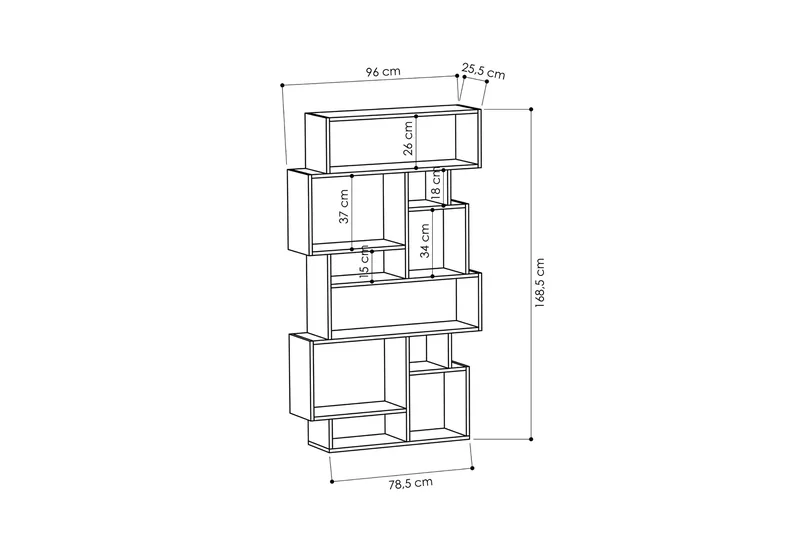 Kirjahylly Rodger - Säilytys - Hylly - Kirjahylly