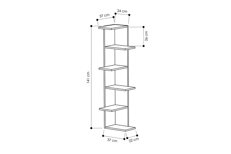 Kirjahylly Rodger - Säilytys - Hylly - Kulmahylly