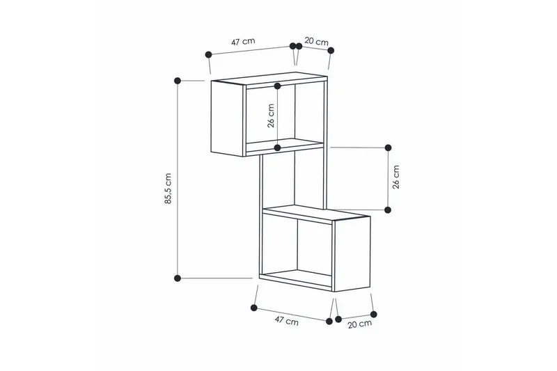 Kirjahylly Rodger - Säilytys - Hylly - Kulmahylly