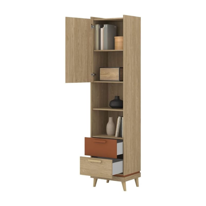 Kirjahylly Scandi 1 ovi ja 2 laatikkoa - Säilytys - Hylly - Kirjahylly