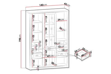 Kirjahylly Sederon 140 cm - Vihreä/Puu - Säilytys - Hylly - Kirjahylly