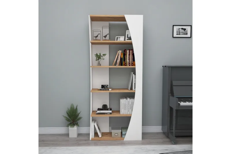 Kirjahylly Selge 63,6 cm - Ruskea/Valkoinen - Säilytys - Hylly - Kirjahylly