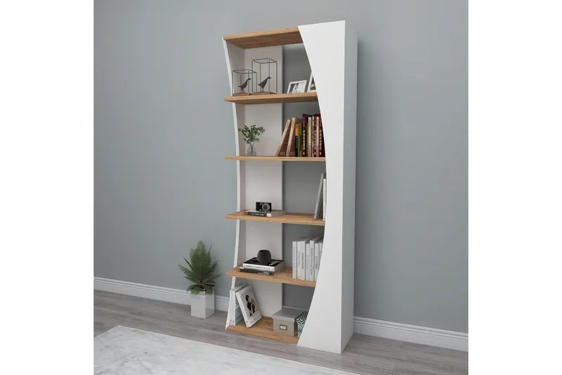 Kirjahylly Selge 63,6 cm - Ruskea/Valkoinen - Säilytys - Hylly - Kirjahylly