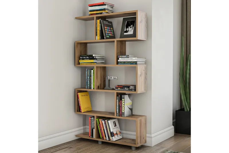 Kirjahylly Simonstad 156x20 cm 5 hyllyä - Luonnonväri - Säilytys - Hylly - Kirjahylly
