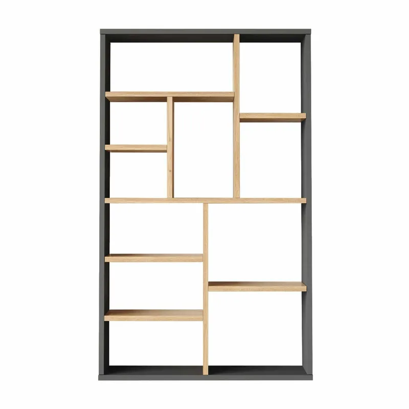 Kirjahylly Skye Decor Bren (75 x 123,6 x 22 cm) luonnon antrasiitti, Luonnollinen ja antrasiitti