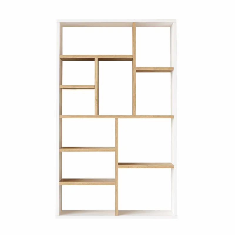 Kirjahylly Skye Decor Bren (75 x 123,6 x 22 cm) luonnonvalkoinen, Luonnonväri ja valkoinen