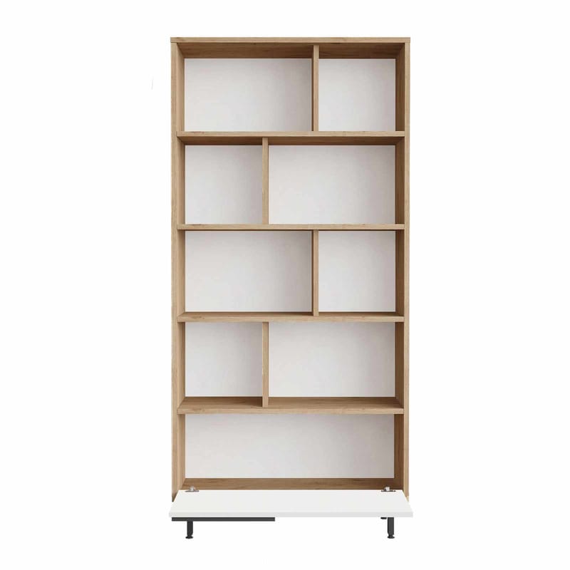 Kirjahylly Skye Decor Dara (83,9 x 163,6 x 29,5 cm) Luonnonvalkoinen - Luonnonväri ja valkoinen - Säilytys - Hylly - Kirjahylly
