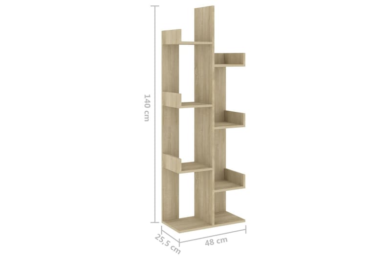 Kirjahylly Sonoma-tammi 48x25,5x140 cm lastulevy - Ruskea - Kirjahylly - Hylly