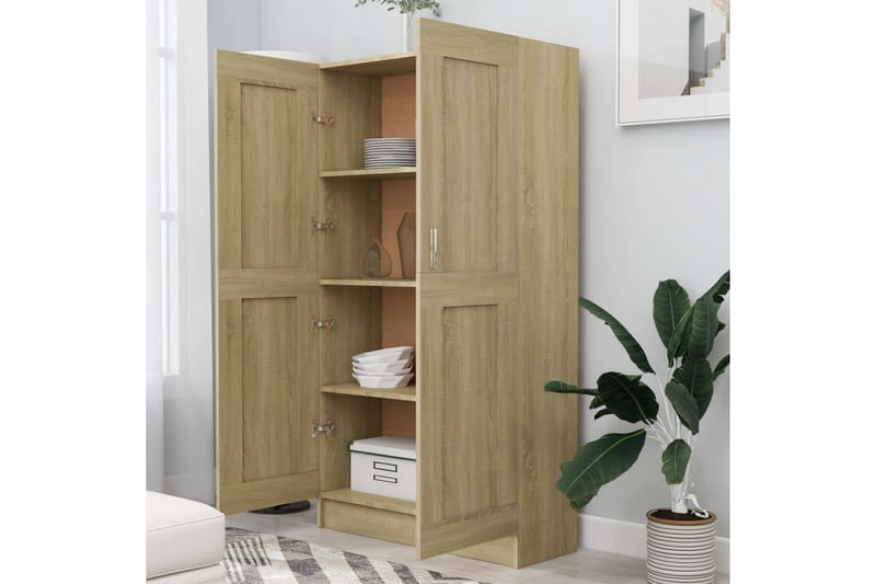 Kirjahylly Sonoma-tammi 82,5x30,5x150 cm lastulevy - Ruskea - Säilytys - Hylly - Kirjahylly