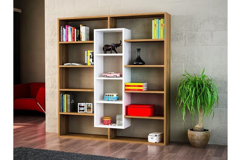 Kirjahylly Stephare - Ruskea/Valkoinen - Säilytys - Hylly - Kirjahylly