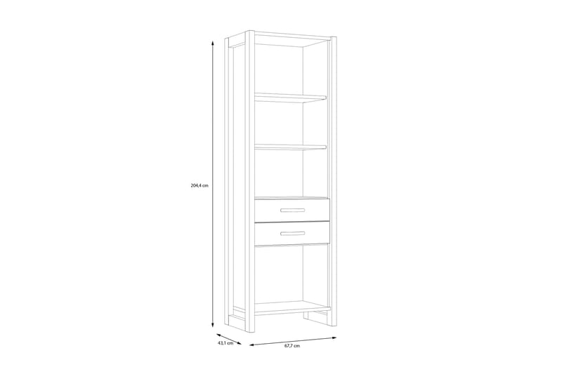 Kirjahylly Strelcha 43x68 cm - Ruskea/Harmaa - Säilytys - Hylly - Kirjahylly