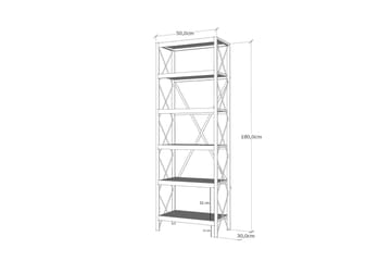 Kirjahylly Suadiye kirjahylly 50 cm antrasiitti, musta - Säilytys - Hylly - Kirjahylly