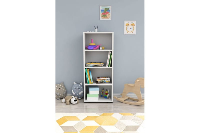 Kirjahylly Sudasi Valkoinen - Valkoinen - Säilytys - Hylly - Kirjahylly