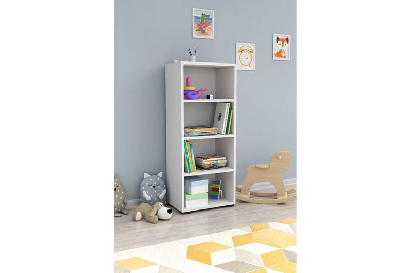 Kirjahylly Sudasi Valkoinen - Valkoinen - Säilytys - Hylly - Kirjahylly