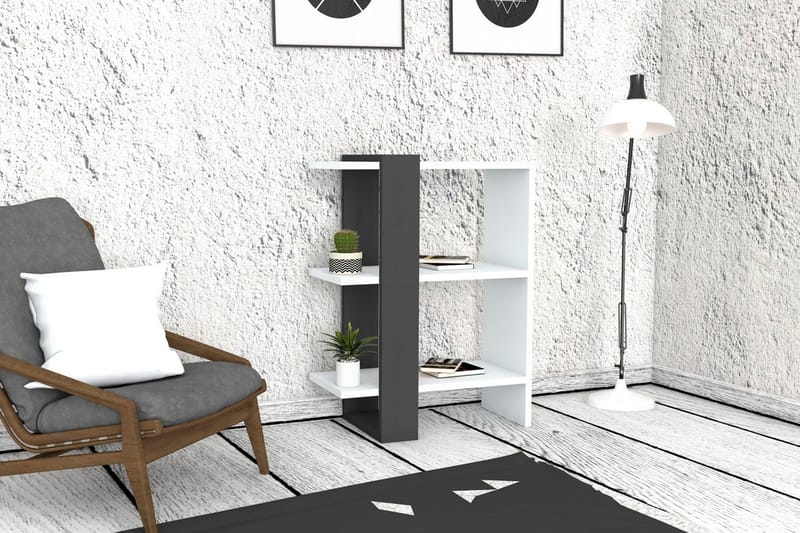 Kirjahylly Tasneem 52 cm - Valkoinen/Harmaa - Säilytys - Hylly - Kirjahylly