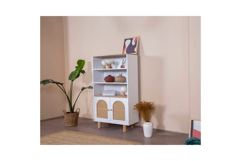Kirjahylly Terra Valkoinen / Tammi - Valkoinen - Säilytys - Hylly - Kirjahylly