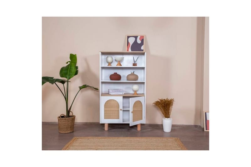 Kirjahylly Terra Valkoinen / Tammi - Valkoinen - Säilytys - Hylly - Kirjahylly