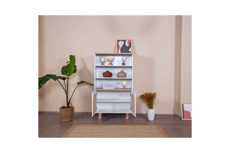 Kirjahylly Terra Valkoinen / Tammi - Valkoinen - Säilytys - Hylly - Kirjahylly