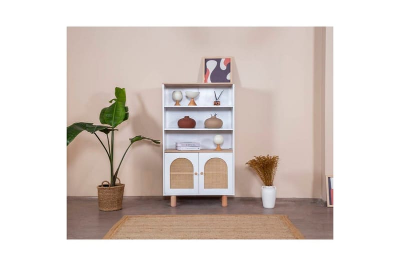 Kirjahylly Terra Valkoinen / Tammi - Valkoinen - Säilytys - Hylly - Kirjahylly