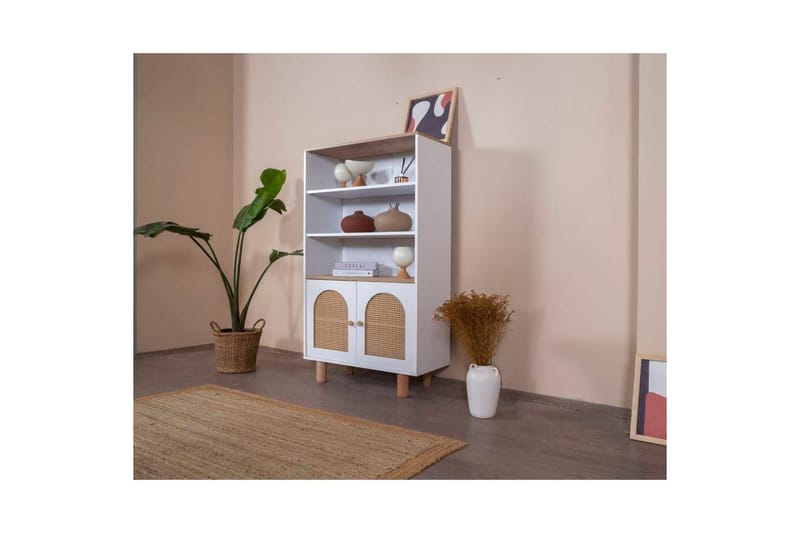 Kirjahylly Terra Valkoinen / Tammi - Valkoinen - Säilytys - Hylly - Kirjahylly