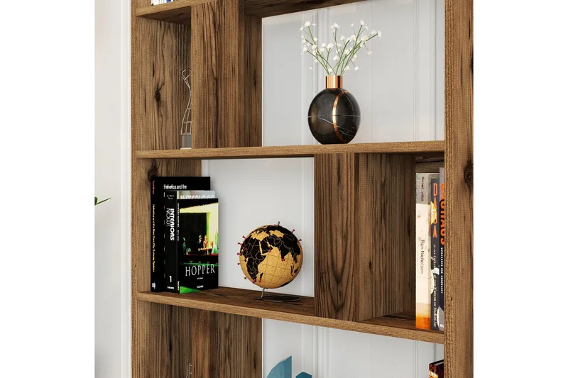 Kirjahylly Tibani 90x20 cm 5 hyllyä - Tummanruskea - Säilytys - Hylly - Kirjahylly