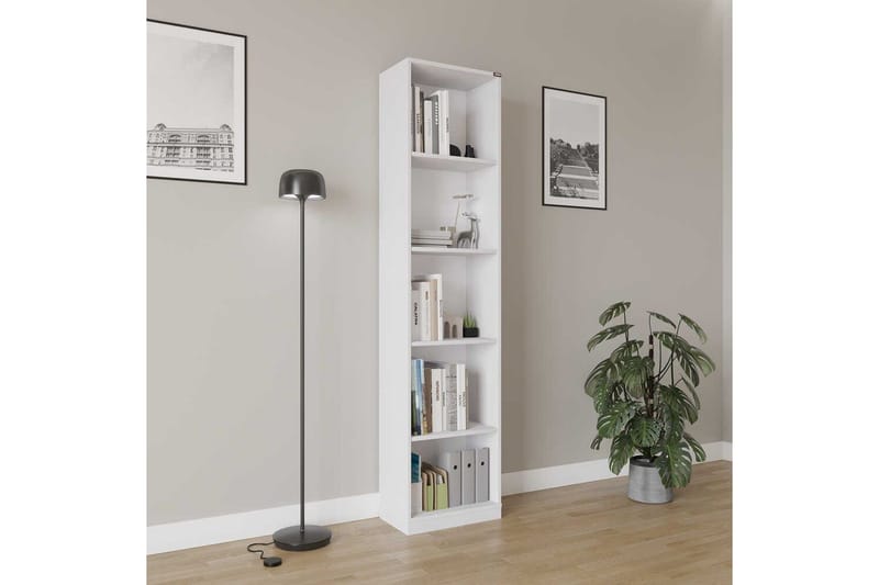 Kirjahylly Ticoman Valkoinen - Valkoinen - Säilytys - Hylly - Kirjahylly