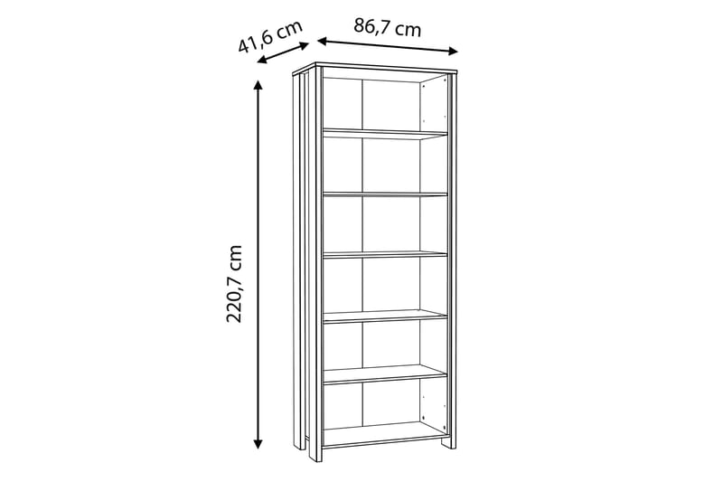 Kirjahylly Trevorton 42x87 cm - Ruskea/Harmaa - Säilytys - Hylly - Kirjahylly