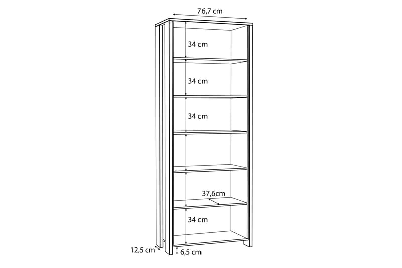 Kirjahylly Trevorton 42x87 cm - Ruskea/Harmaa - Säilytys - Hylly - Kirjahylly