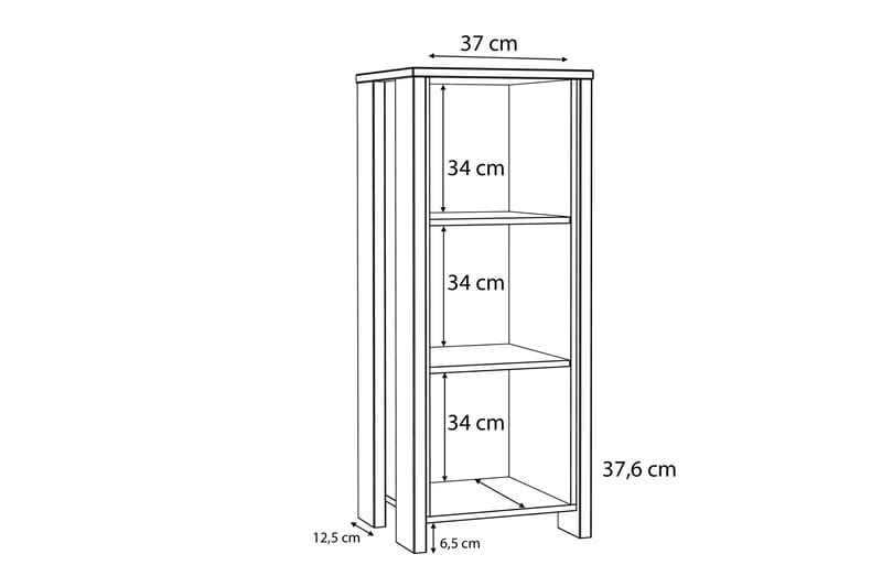 Kirjahylly Trevorton 47x115 cm - Tummanruskea - Säilytys - Hylly - Kirjahylly