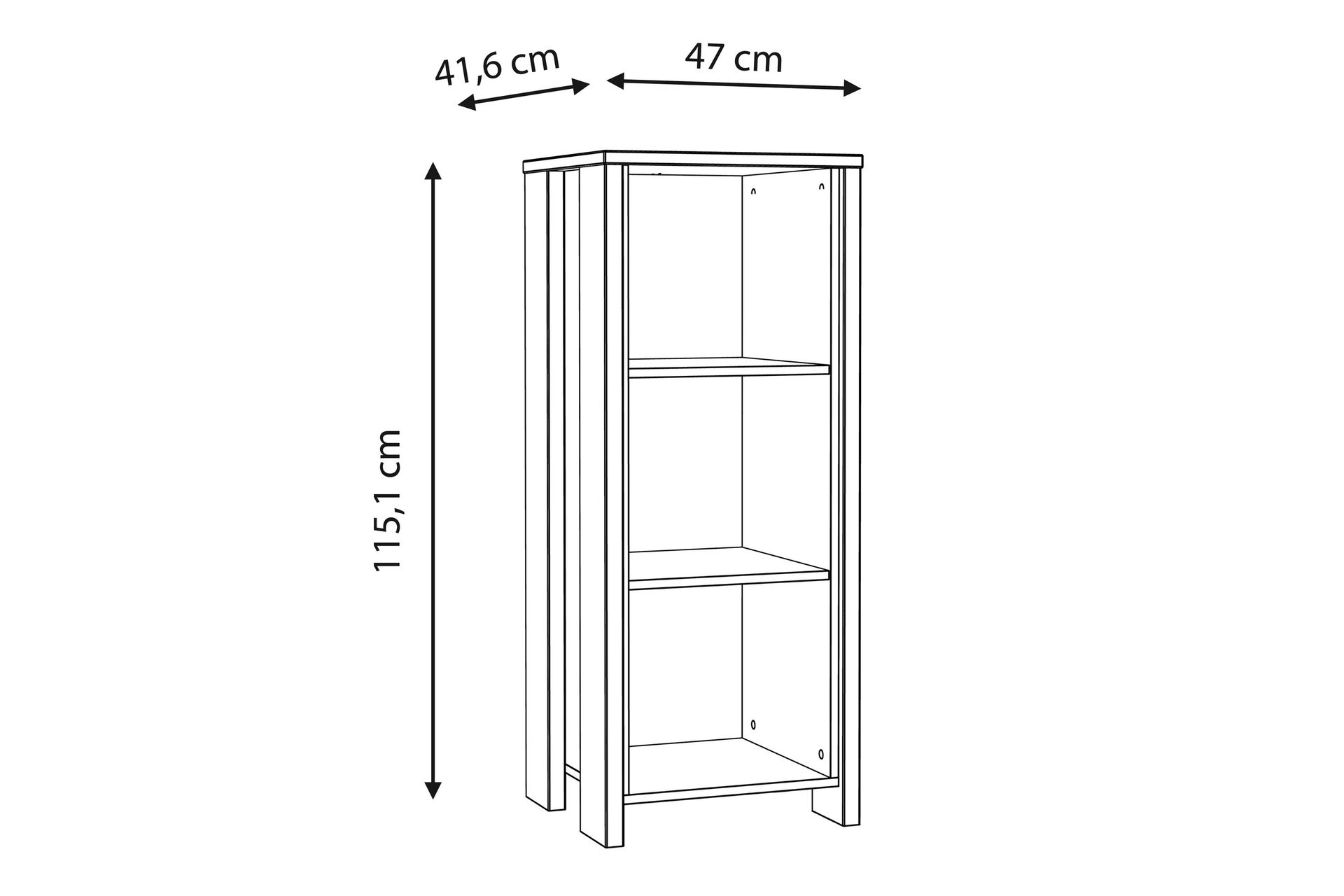 Kirjahylly Trevorton 47x115 cm - Tummanruskea - Säilytys - Hylly - Kirjahylly