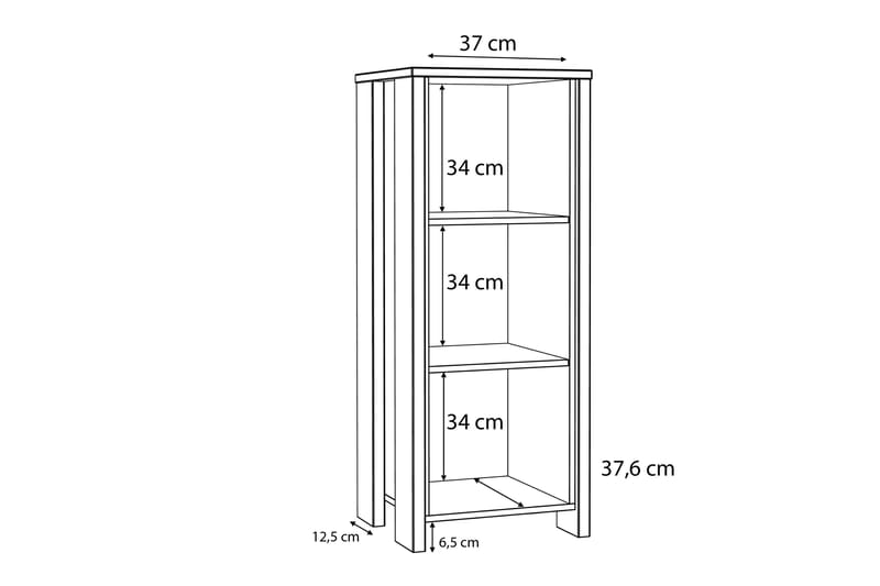Kirjahylly Trevorton 47x115 cm - Tummanruskea - Säilytys - Hylly - Kirjahylly