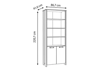 Kirjahylly Trevorton 87x220 cm - Ruskea/Harmaa - Säilytys - Hylly - Kirjahylly