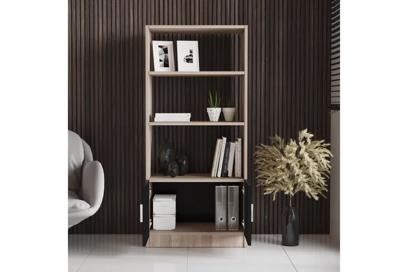 Kirjahylly Tully 38x64 cm - Luonnonväri/Musta - Säilytys - Hylly - Kirjahylly