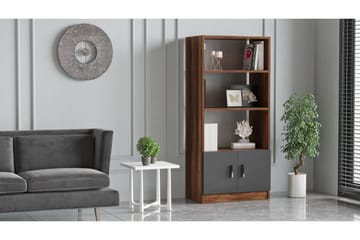 Kirjahylly Tully 38x64 cm - Tiikki/antrasiitti - Säilytys - Hylly - Kirjahylly