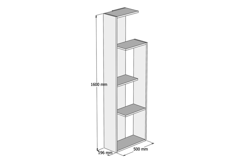 Kirjahylly Tyrsberget 50 cm - Valkoinen - Säilytys - Hylly - Kirjahylly