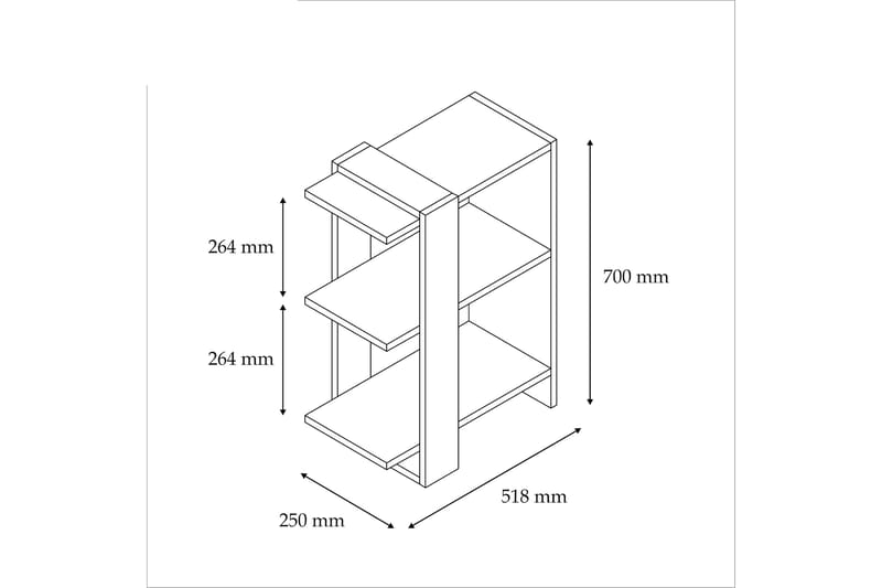 Kirjahylly Tyrsberget 52 cm - Ruskea/Valkoinen - Säilytys - Hylly - Kirjahylly