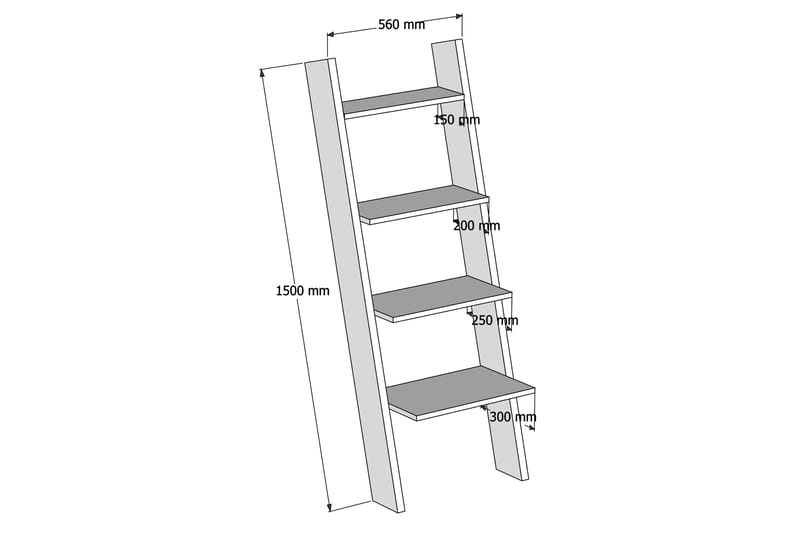 Kirjahylly Tyrsberget 56 cm - Ruskea - Säilytys - Hylly