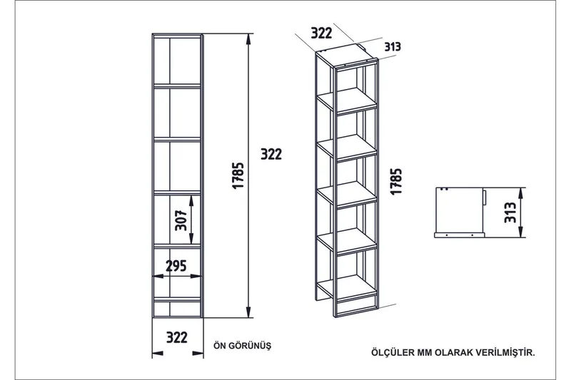 Kirjahylly Uchytil 64 cm - Kulta/Musta - Säilytys - Hylly - Kirjahylly