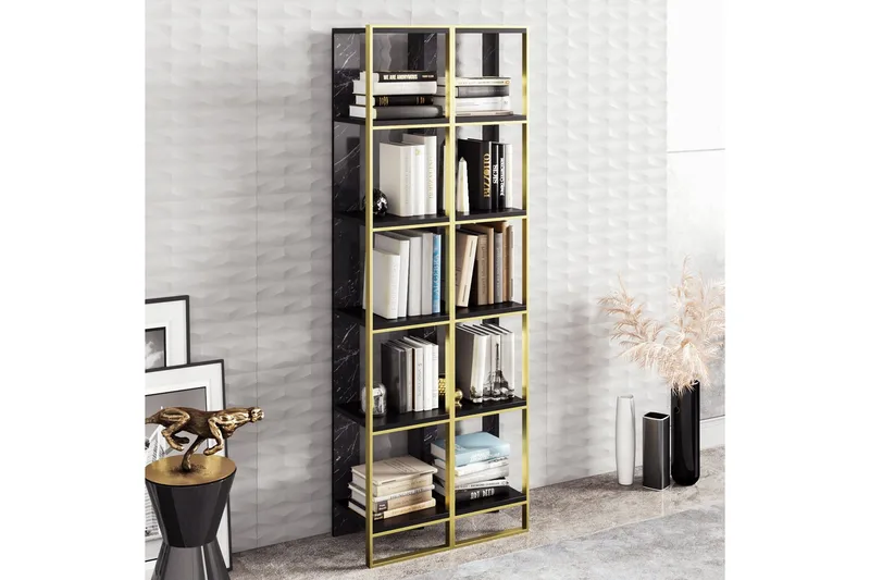 Kirjahylly Uchytil 64 cm, Kulta/Musta