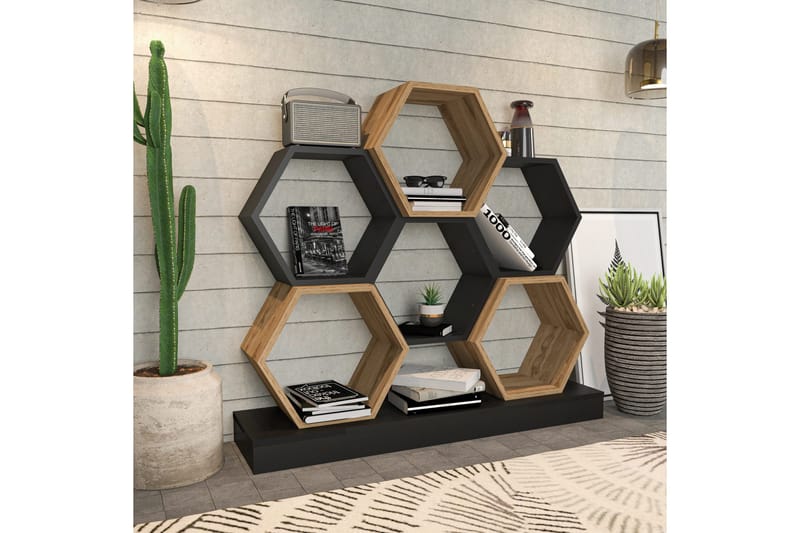 Kirjahylly Urgby 120x109 cm - Musta - Säilytys - Hylly - Kirjahylly