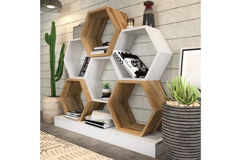 Kirjahylly Urgby 120x109 cm - Valkoinen - Säilytys - Hylly - Kirjahylly