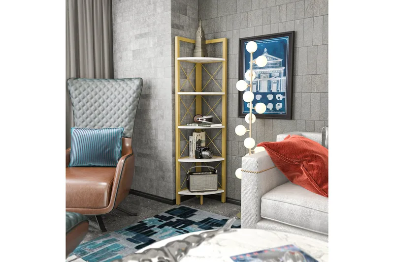 Kirjahylly Urgby 30,5x160 cm - Kulta - Säilytys - Hylly - Kulmahylly