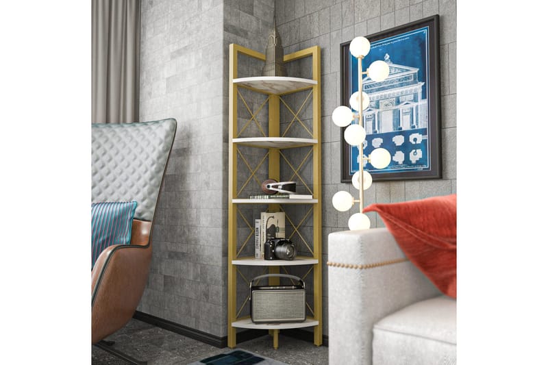 Kirjahylly Urgby 30,5x160 cm - Kulta - Säilytys - Hylly - Kulmahylly