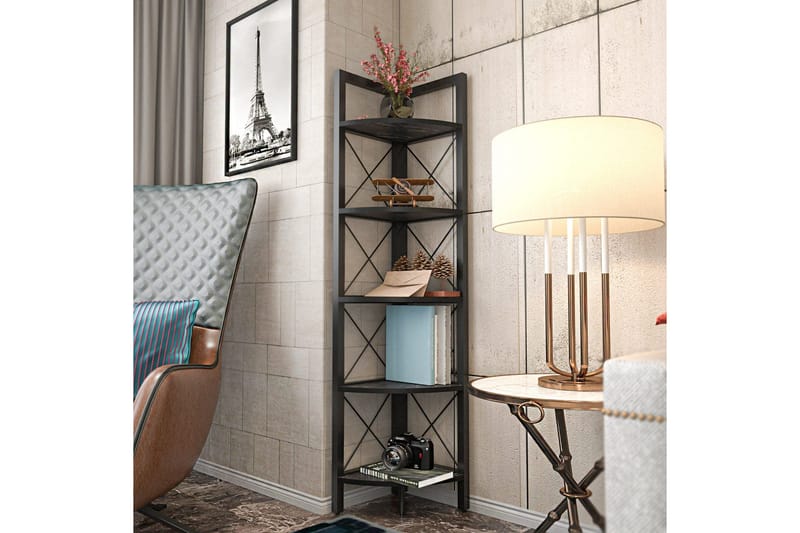 Kirjahylly Urgby 30,5x160 cm - Musta - Säilytys - Hylly - Kulmahylly