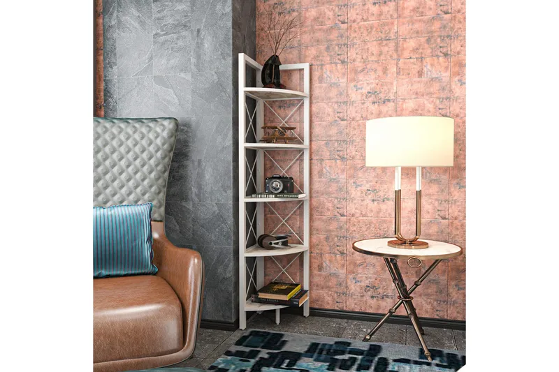 Kirjahylly Urgby 30,5x160 cm - Valkoinen - Säilytys - Hylly - Kulmahylly