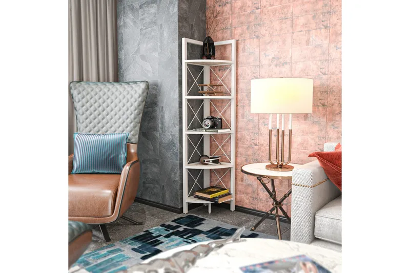 Kirjahylly Urgby 30,5x160 cm - Valkoinen - Säilytys - Hylly - Kulmahylly