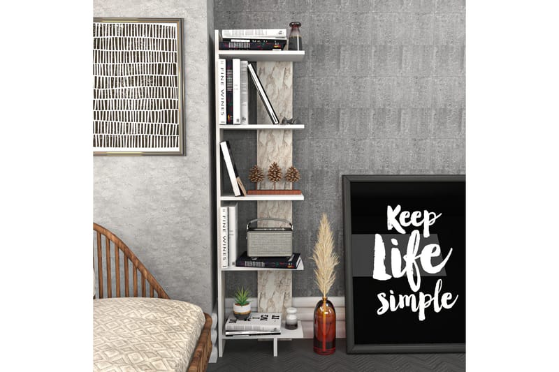 Kirjahylly Urgby 45,2x180 cm - Valkoinen - Säilytys - Hylly - Kirjahylly