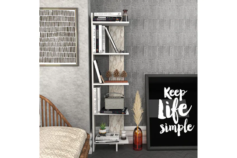 Kirjahylly Urgby 45,2x180 cm - Valkoinen - Säilytys - Hylly - Kirjahylly