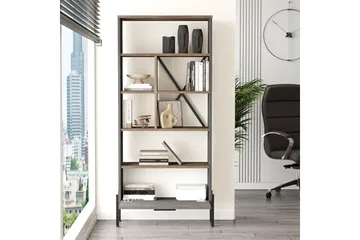 Kirjahylly Urgby 45x76 cm - Ruskea/Betoninharm/Antrasiitti - Säilytys - Hylly - Kirjahylly